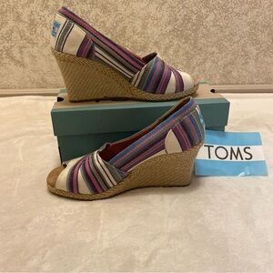 TOMS Multicolor Striped Wedges